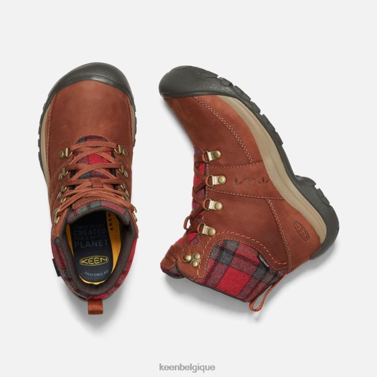 Keen botte imperméable d'hiver kaci iii 0Z440190 plaid rouge écaille de tortue