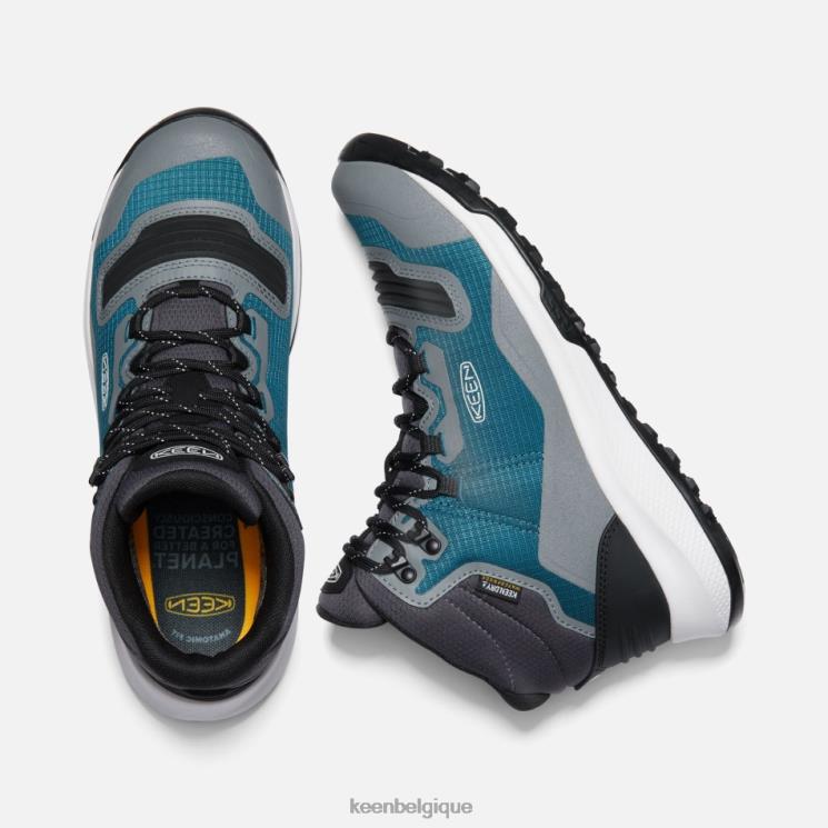 Keen bottes de randonnée imperméables tempo flex 0Z440187 bleu corail-étoile blanc