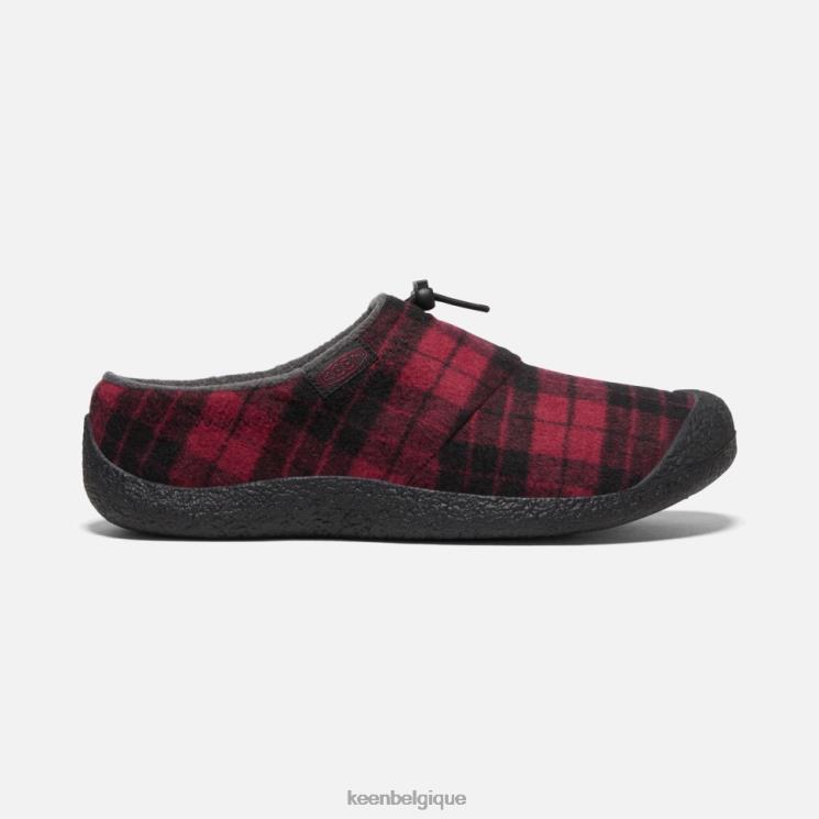 Keen diapositive Howser III 0Z440486 plaid rhubarbe-noir