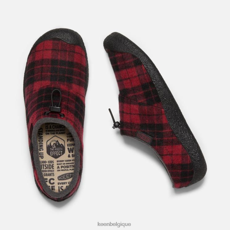Keen diapositive Howser III 0Z440486 plaid rhubarbe-noir