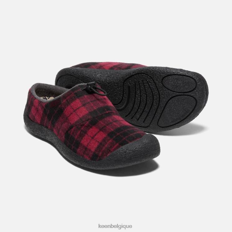 Keen diapositive Howser III 0Z440486 plaid rhubarbe-noir
