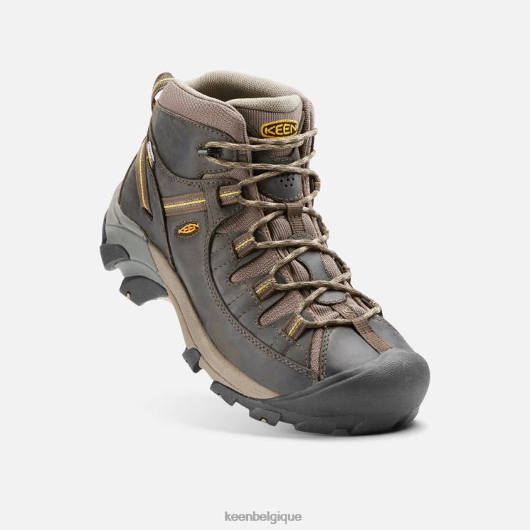 Keen bottes de randonnée imperméables targhee ii mi-hautes 0Z440493 noir jaune olive