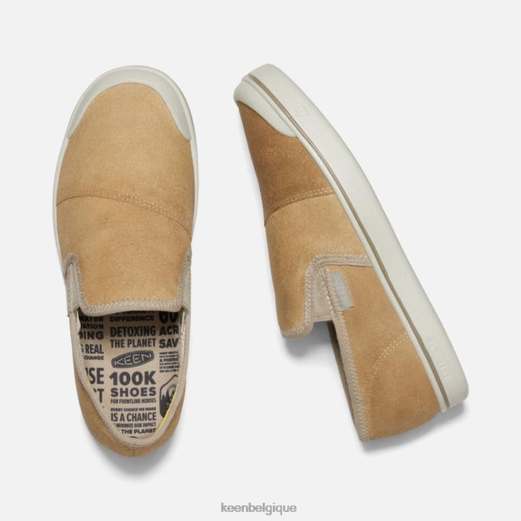 Keen chaussures à enfiler en cuir Eldon Harvest 0Z440487 bouleau beige-argenté